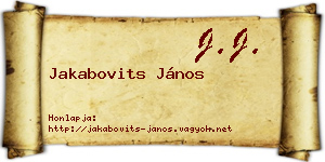 Jakabovits János névjegykártya
