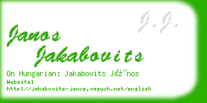janos jakabovits business card